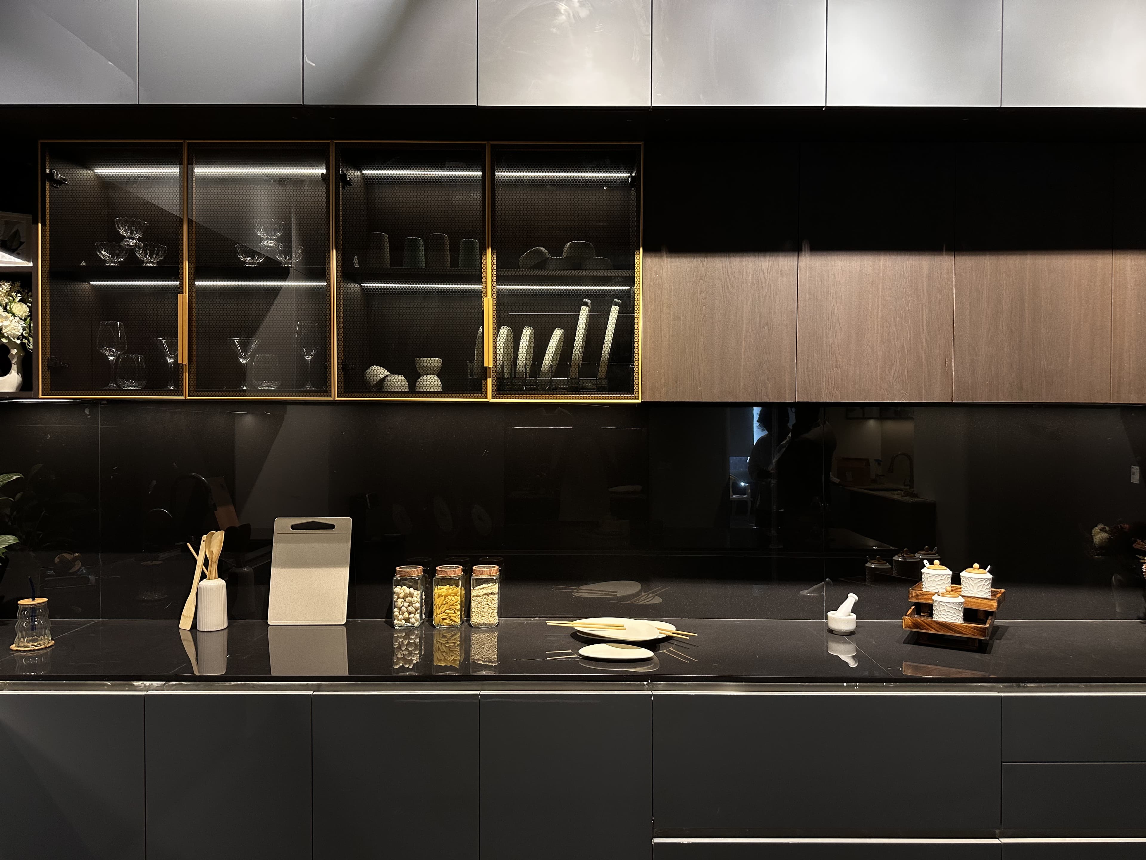 Completed dark kitchen by Livora Interiors